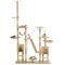 Ansamblu pentru pisici stâlpi din funie de sisal 230-250 cm bej