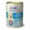 Conserva cu hrana umeda pentru catei cu pui si orez, Life Dog, 400 g