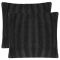 Huse de pernă din blană artificială, 80 x 80 cm, negru, 2 buc.