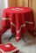 Față de masă roșie inimioare gri 1717Joliesse 150x150 cm