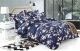 Lenjerie de pat dubla Eelvo, Polycotton, 220 x 230 cm, Model Crengute cu flori albastru, ELV143