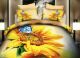 Lenjerie de pat dubla Digital Print, Bumbac, 230 x 230 cm, Model Floare Soarelui, DP2