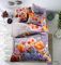Lenjerie de pat dubla poplin satinat, Bumbac, 240 × 260 cm, Gri Model Flori Multicolore, LPS24