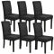 Set 6 bucati huse pentru scaune - poliester/elastan - negru