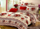 Lenjerie de pat pentru o persoana cu husa elastic pat si fata perna dreptunghiulara, Red rose, bumba