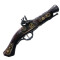 Pistol din lemn cu elemente metalice Steampunk 32 cm