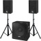 Sistem sonorizare complet portabil Noiz DJ Set 4, 1000W, Subwoofer 18 inch, boxe 10 Inch, stative, b