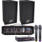 Sistem audio mobil Presenter 4, boxe 8 inch, mixer amplificat, microfoane wireless