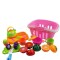 Set jucarii pentru copii, cos cu fructe si legume de taiat, supermarket, 14 piese