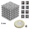 Bile magnetice Neocube 216, de O5 mm, nichel, 216 piese