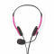 Casti PC On-Ear Nedis, 2x 3.5mm, 2m, roz