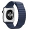 Curea iUni compatibila cu Apple Watch 1/2/3/4/5/6/7, 42mm, Leather Loop, Piele, Midnight Blue