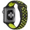 Curea iUni compatibila cu Apple Watch 1/2/3/4/5/6/7, 38mm, Silicon Sport, Negru/Galben