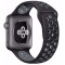 Curea iUni compatibila cu Apple Watch 1/2/3/4/5/6/7, 42mm, Silicon Sport, Negru/Argintiu