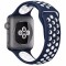 Curea iUni compatibila cu Apple Watch 1/2/3/4/5/6/7, 42mm, Silicon Sport, Albastru/Alb