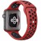 Curea iUni compatibila cu Apple Watch 1/2/3/4/5/6/7, 42mm, Silicon Sport, Rosu/Negru