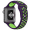 Curea iUni compatibila cu Apple Watch 1/2/3/4/5/6/7, 42mm, Silicon Sport, Purple/Green