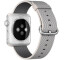 Curea iUni compatibila cu Apple Watch 1/2/3/4/5/6/7, 38mm, Nylon, Woven Strap, White/Gray