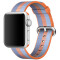 Curea iUni compatibila cu Apple Watch 1/2/3/4/5/6/7, 38mm, Nylon, Woven Strap, Orange/Blue