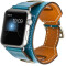 Curea iUni compatibila cu Apple Watch 1/2/3/4/5/6/7, 42mm, Cuff 4 in 1, Piele, Albastru