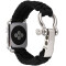 Curea iUni compatibila cu Apple Watch 1/2/3/4/5/6/7, 42mm, Elastic Paracord, Rugged Nylon Rope, Blac