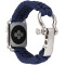 Curea iUni compatibila cu Apple Watch 1/2/3/4/5/6/7, 42mm, Elastic Paracord, Rugged Nylon Rope, Midn