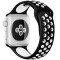 Curea iUni compatibila cu Apple Watch 1/2/3/4/5/6/7, 42mm, Silicon Sport, Negru/Alb