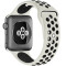 Curea iUni compatibila cu Apple Watch 1/2/3/4/5/6/7, 42mm, Silicon Sport, Crem/Negru