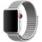 Curea iUni compatibila cu Apple Watch 1/2/3/4/5/6/7, 38mm, Nylon Sport, Woven Strap, White/Gray