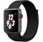 Curea iUni compatibila cu Apple Watch 1/2/3/4/5/6/7, 42mm, Nylon Sport, Woven Strap, Midnight Black