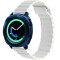 Curea piele Smartwatch Samsung Galaxy Watch 4, Watch 4 Classic, Gear S2, iUni 20 mm White Leather Lo