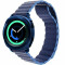 Curea piele Smartwatch Samsung Galaxy Watch 4, Watch 4 Classic, Gear S2, iUni 20 mm Blue Leather Loo