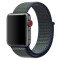 Curea iUni compatibila cu Apple Watch 1/2/3/4/5/6/7, 44mm, Nylon Sport, Woven Strap, Navy Blue/Green
