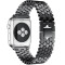 Curea iUni compatibila cu Apple Watch 1/2/3/4/5/6/7, 40mm, Jewelry, Otel Inoxidabil, Black
