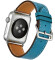 Curea iUni compatibila cu Apple Watch 1/2/3/4/5/6/7, 44mm, Single Tour, Piele, Albastru