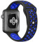 Curea iUni compatibila cu Apple Watch 1/2/3/4/5/6/7, 40mm, Silicon Sport, Negru/Albastru
