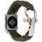 Curea iUni compatibila cu Apple Watch 1/2/3/4/5/6/7, 44mm, Elastic Paracord, Rugged Nylon Rope, Gree