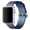 Curea iUni compatibila cu Apple Watch 1/2/3/4/5/6/7, 44mm, Nylon, Woven Strap, Midnight Blue