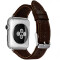 Curea iUni compatibila cu Apple Watch 1/2/3/4/5/6/7, 44mm, Vintage, Piele, Dark Coffee