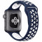 Curea iUni compatibila cu Apple Watch 1/2/3/4/5/6/7, 44mm, Silicon Sport, Albastru/Alb