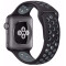 Curea iUni compatibila cu Apple Watch 1/2/3/4/5/6/7, 44mm, Silicon Sport, Negru/Argintiu