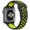 Curea iUni compatibila cu Apple Watch 1/2/3/4/5/6/7, 44mm, Silicon Sport, Negru/Galben