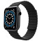 Curea iUni compatibila cu Apple Watch 1/2/3/4/5/6/7, 42mm, Silicon Magnetic, Black