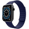 Curea iUni compatibila cu Apple Watch 1/2/3/4/5/6/7, 42mm, Silicon Magnetic, Midnight Blue