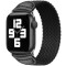 Curea iUni compatibila cu Apple Watch 1/2/3/4/5/6/7, 38mm, Braided Solo Loop, Black