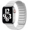 Curea iUni compatibila cu Apple Watch 1/2/3/4/5/6/7, 42mm, Leather Link, White