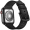 Curea iUni compatibila cu Apple Watch 1/2/3/4/5/6/7, 42mm, Leather Strap, Black