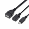 Cablu adaptor OTG USB mama - micro USB tata mama Well