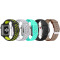 Set 5 Curele iUni compatibile cu Apple Watch 1/2/3/4/5/6/7, 42mm, Negru/Galben, Argintiu/Alb, Turcoa