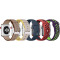 Set 5 Curele iUni compatibile cu Apple Watch 1/2/3/4/5/6/7, 42mm, Maro, Galben/Gri, Bleumarin, Rosu/